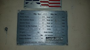 250 Ton Minster Press For Sale (2)