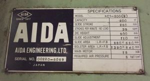 220 Ton Capacity Aida Single Point Gap Press For Sale (5)