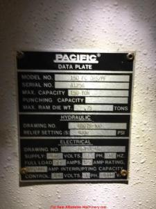 150 Ton Capacity Pacific Hydraulic Press For Sale