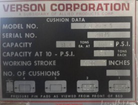 150 Ton Verson OBI Metal Stamping Punch Press For Sale