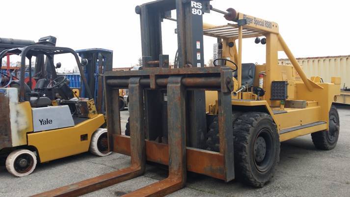 80,000lb. Capacity Bristol Riggers Forklift - Fork Truck For Sale 80kBristolFLTYellow