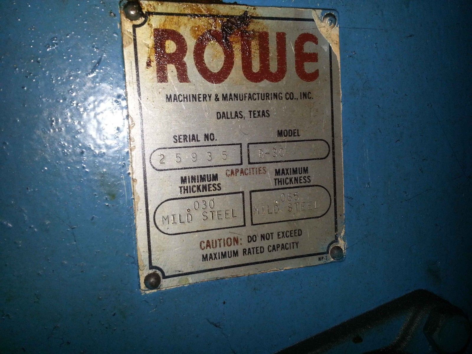 10,000lb. Capacity Rowe Servo Feedline For Sale