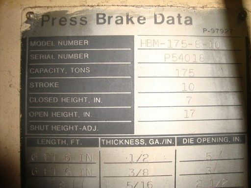 Clearing Niagara Flange Bed Press Brake For Sale