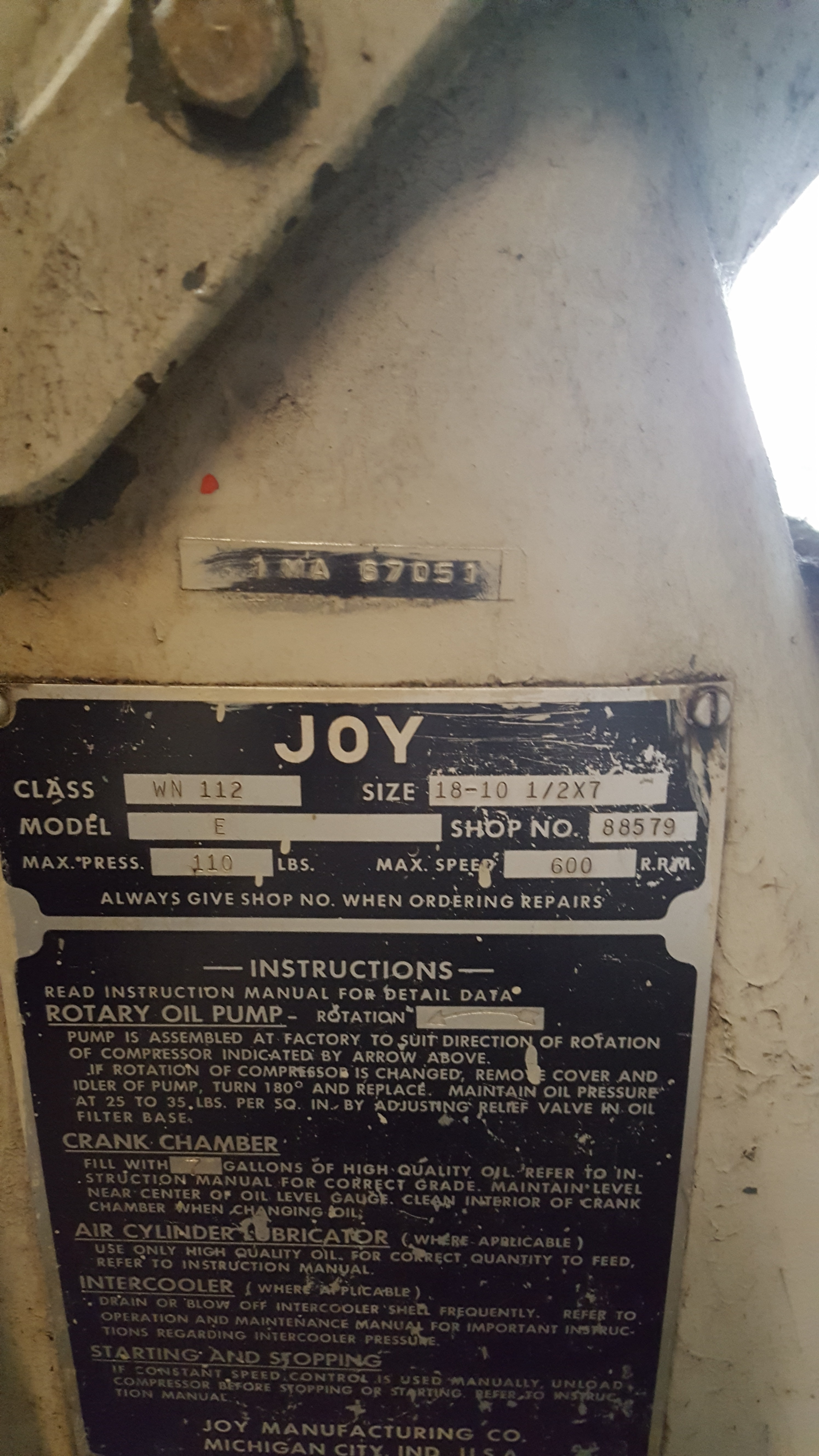 Joy Compressor Package (3) For Sale