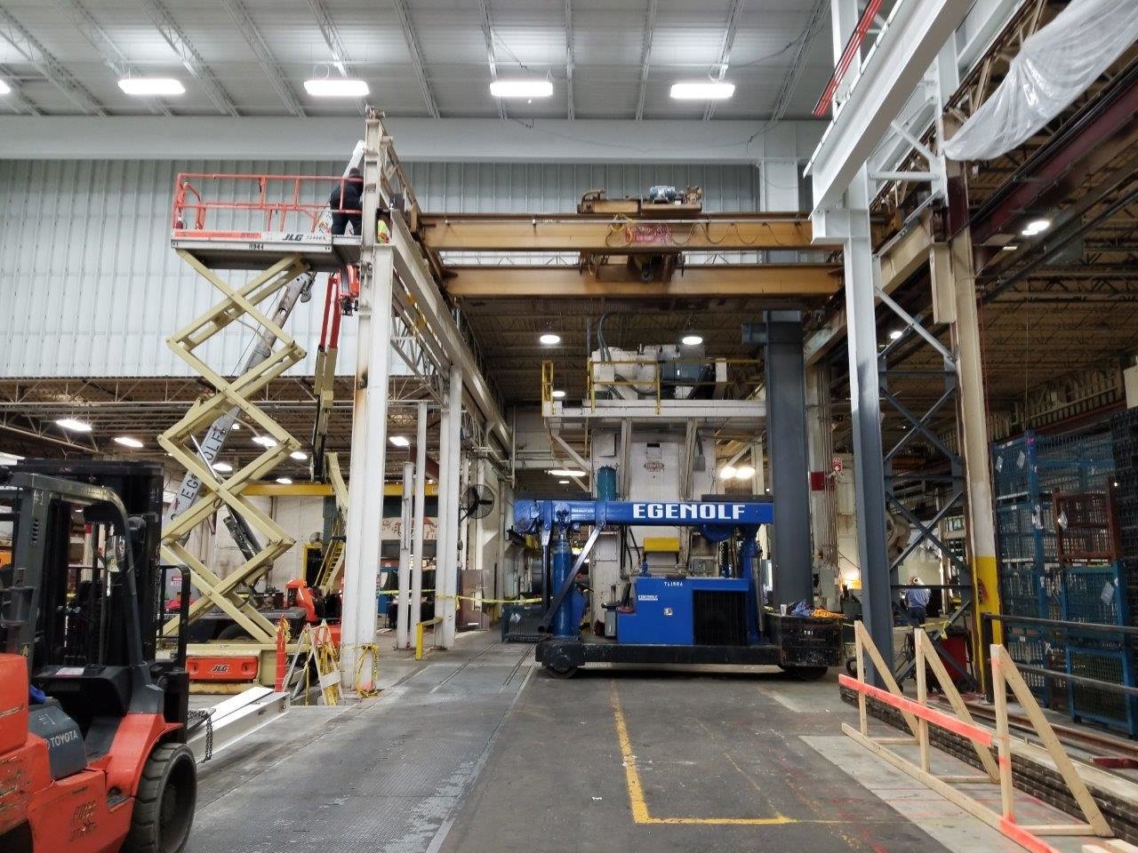 15 Ton Capacity Michigan Overhead Double Girder Bridge Crane and Rails For Sale 15tCapMichiganOBCFS0718