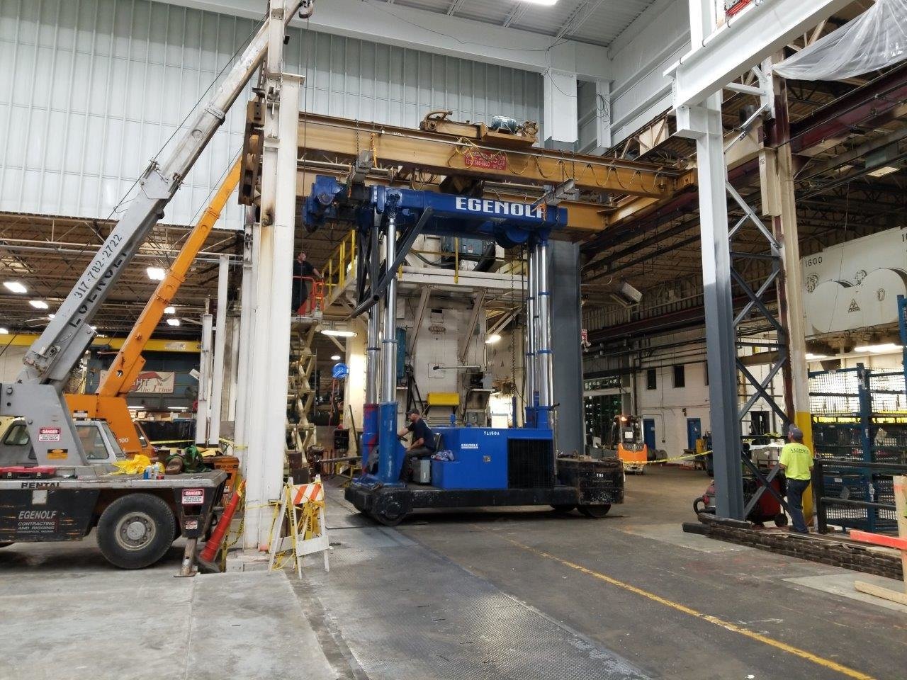 15 Ton Capacity Michigan Overhead Double Girder Bridge Crane and Rails For Sale