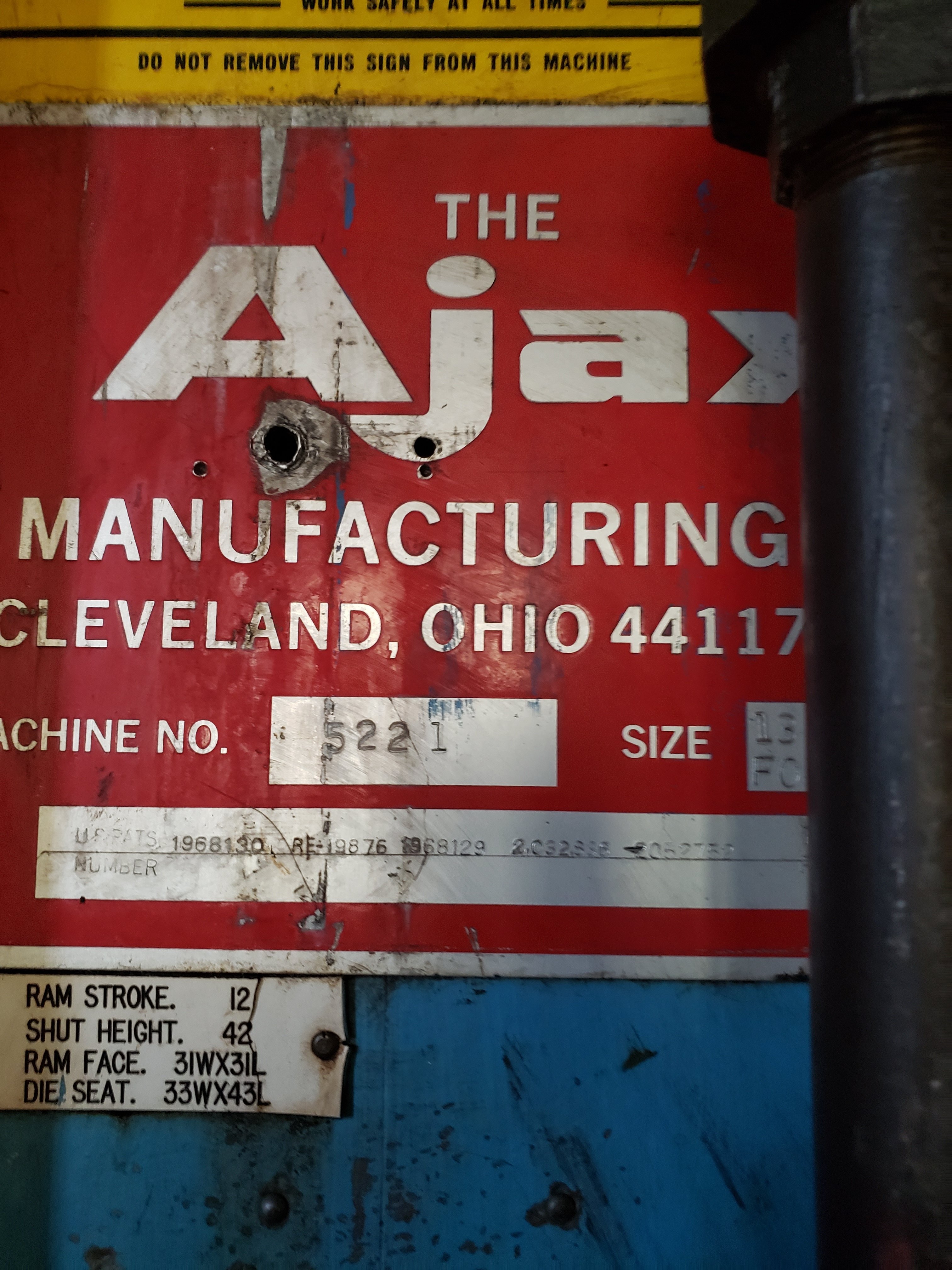 1,300 Ton Capacity Ajax Forging Presses For Sale