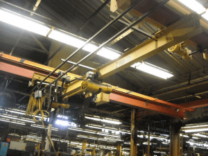 2 Ton Budgit Bridge Crane System (2 one ton hoists) w/uprights and runway