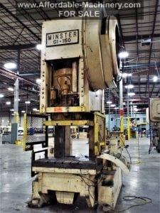 150 Ton Capacity Minster Back-Geared O.B.I. Press For Sale