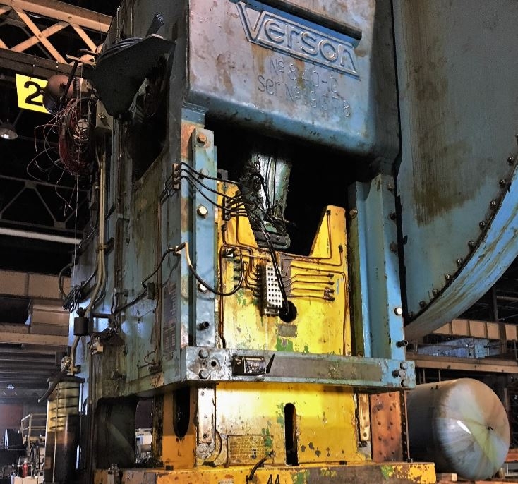 250 Ton Capacity Verson Single-Point Gap-Frame Press For Sale